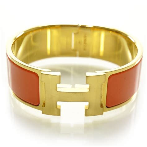 hermes enamel bracelet orange gold|vintage hermes enamel bracelet.